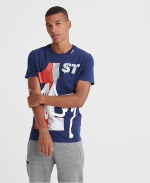 Superdry Brooklyn 1St Férfi Pólók Sötétkék | VTBJG3917